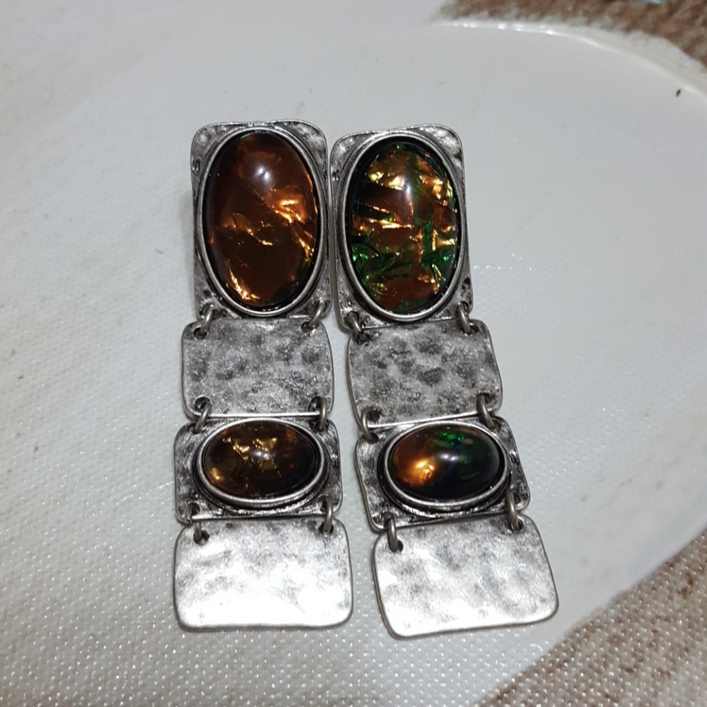 Free People || Sahara Faux Opal Plate Earrings - Picture 3 of 7